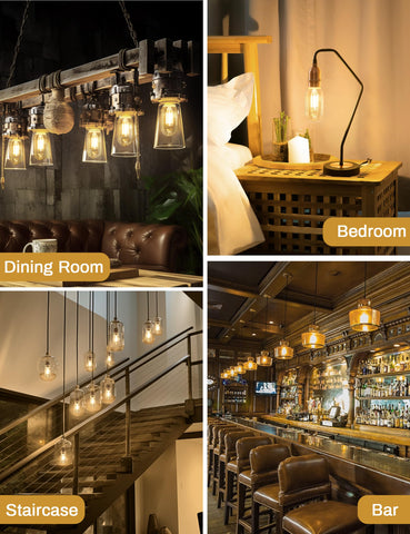 DORESshop LED Edison bulbs glow warm white, ideal for cozy spaces