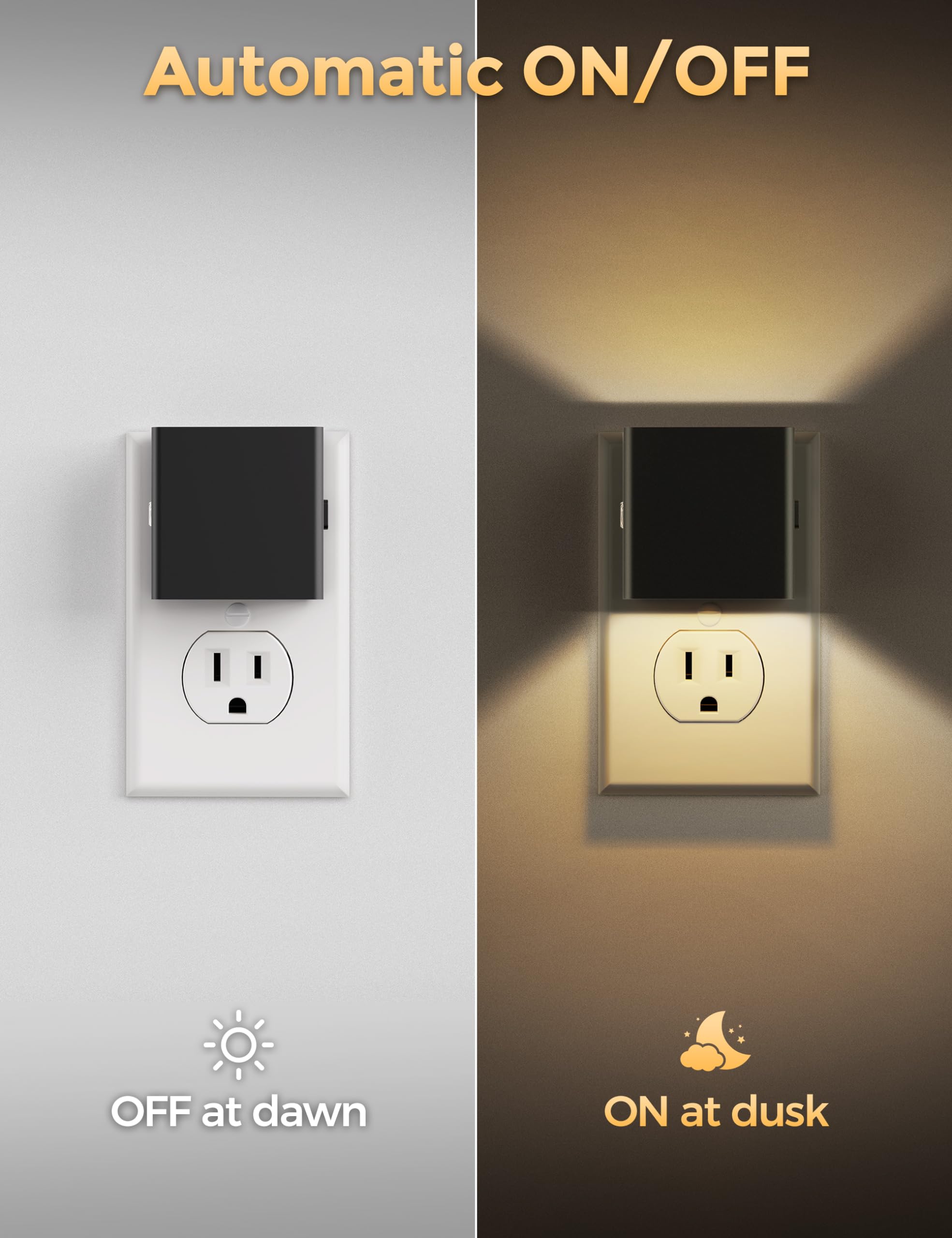 DORESshop dusk-to-dawn night light activates automatically as ambient light changes.