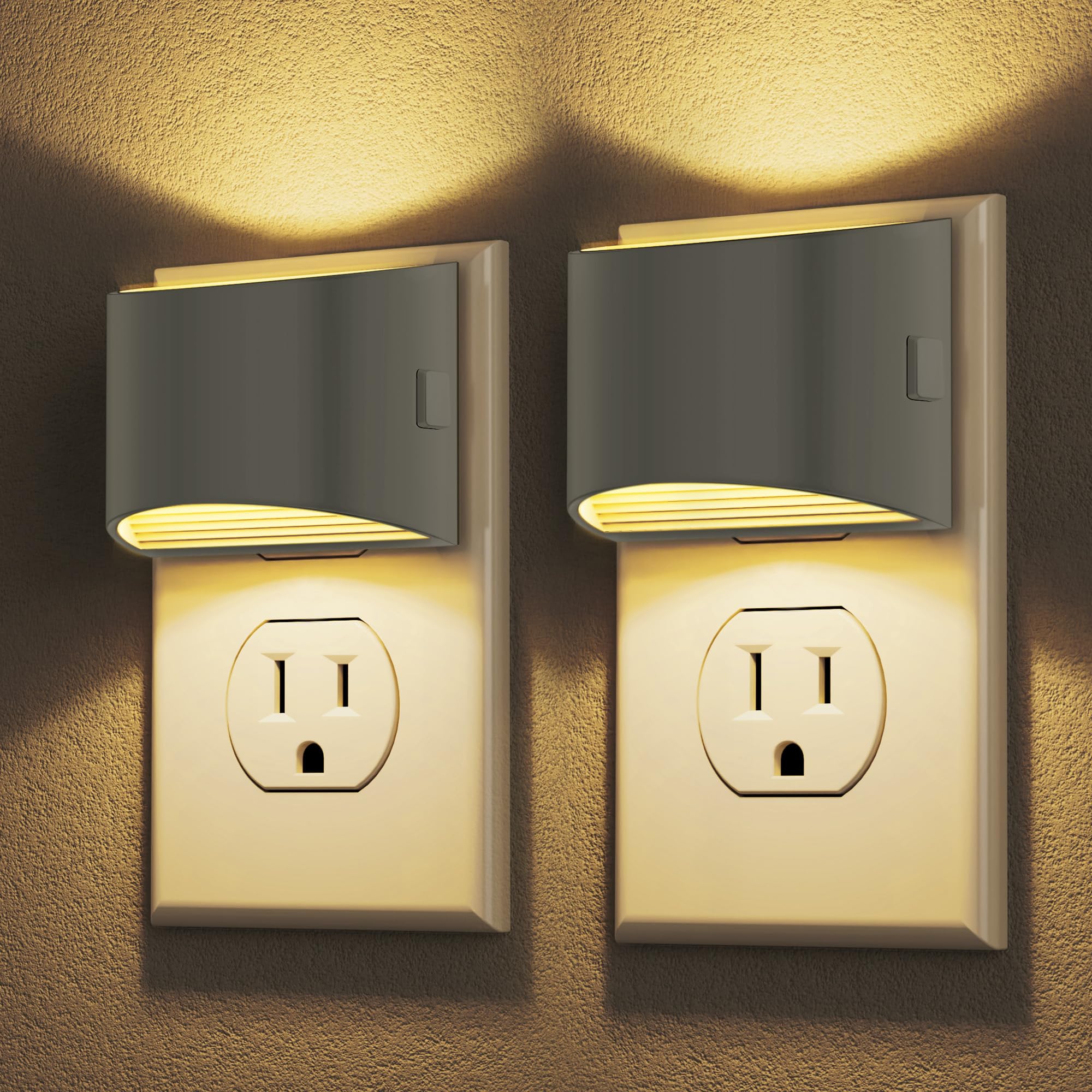 DORESshop LED night light two-pack with warm 3000K glow for hallways
