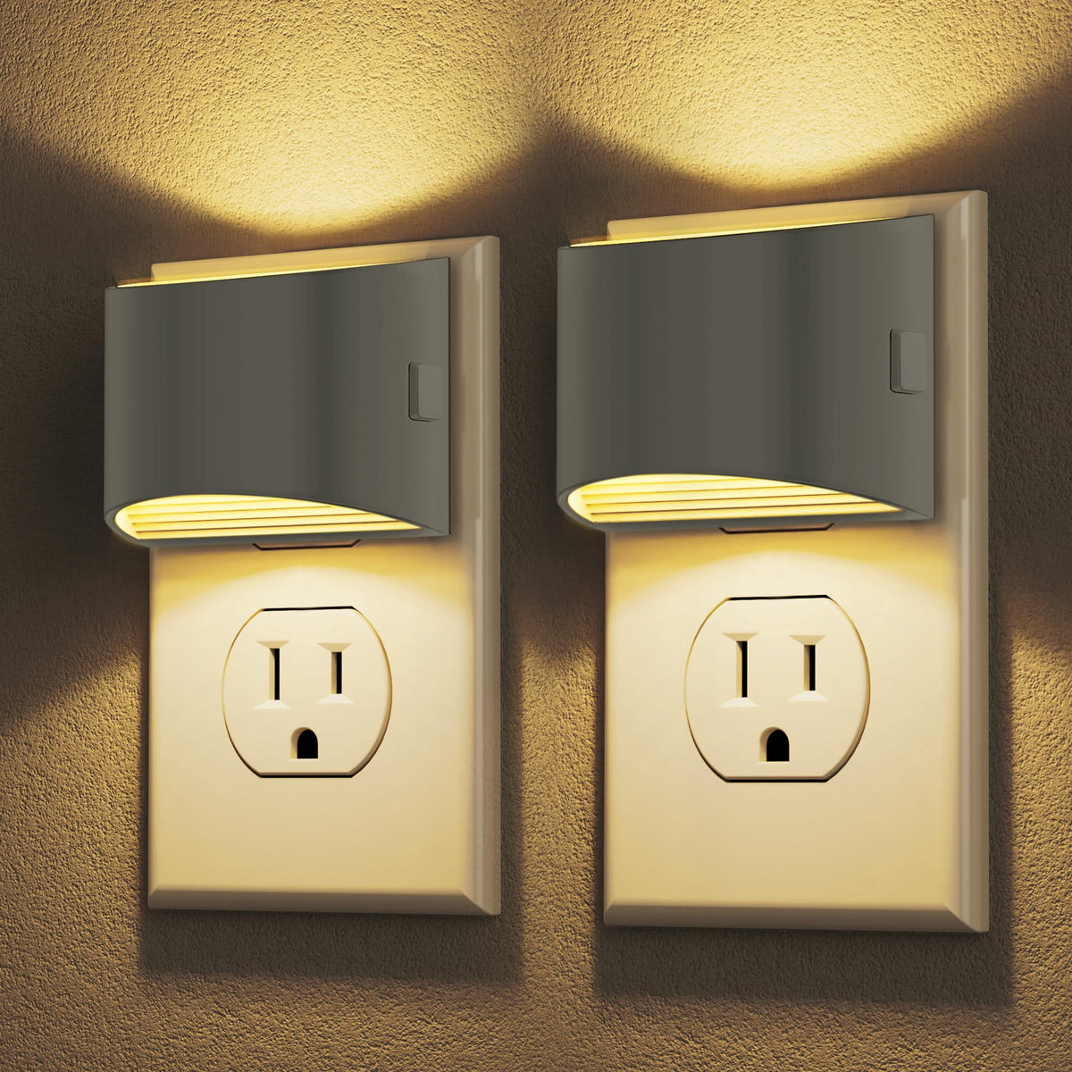 DORESshop LED night light two-pack with warm 3000K glow for hallways