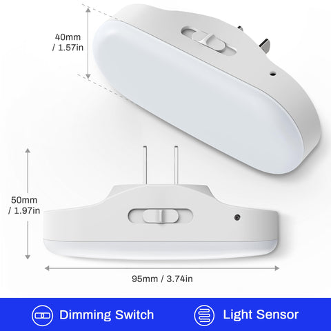 DORESshop Blue Night Light with adjustable brightness from 0 to 100 lm