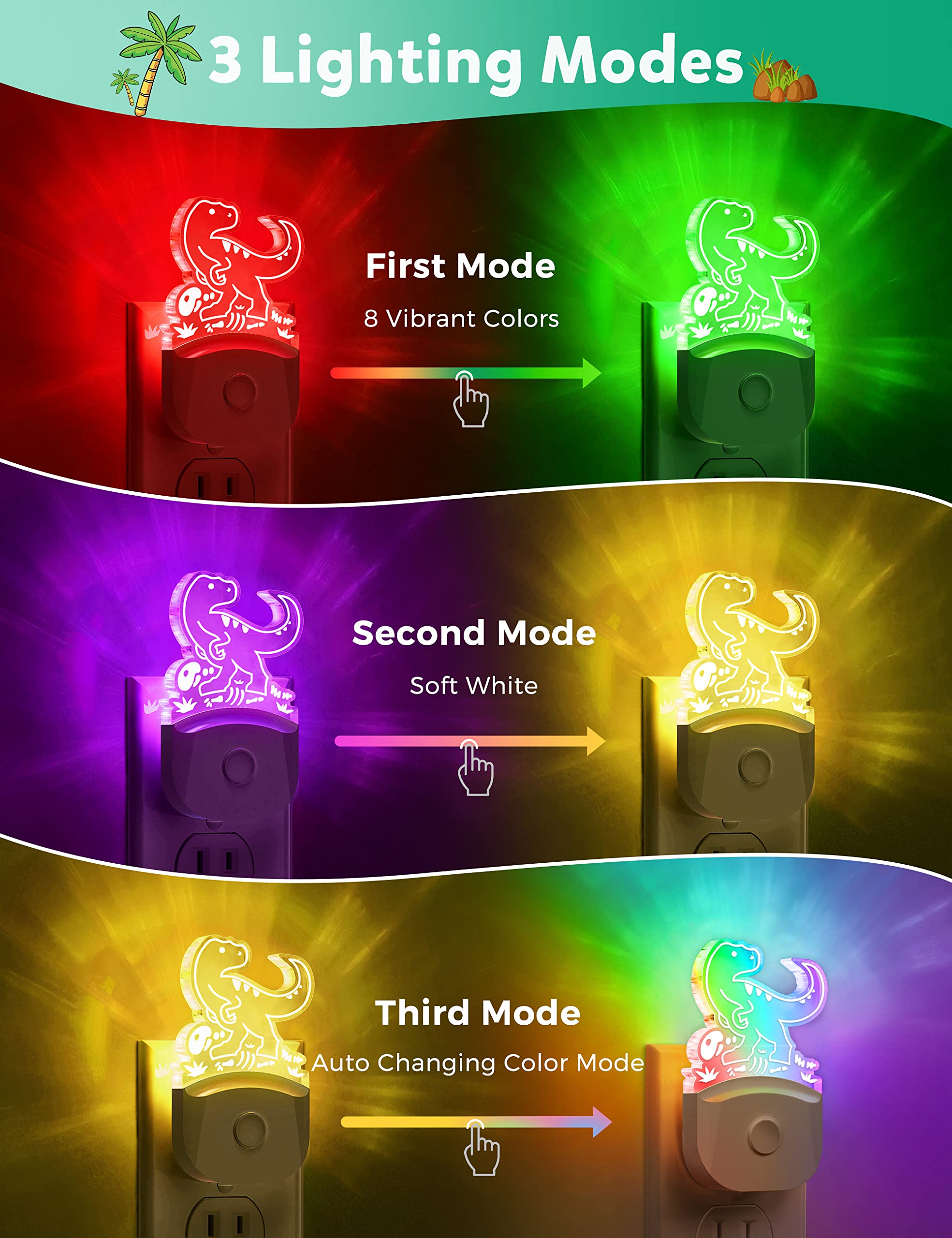 DORESshop color-changing night light cycles through eight colors for mood lighting