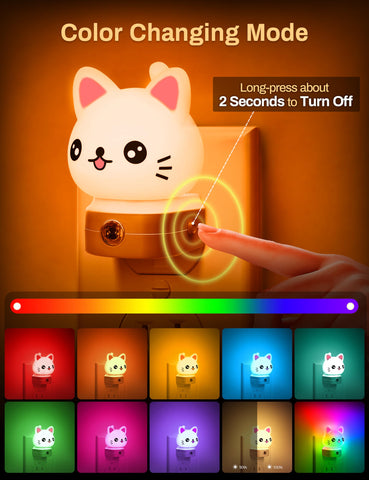 Close-up of cute cat night light for a cozy nursery ambience