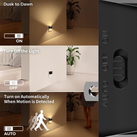 DORESshop LED night light 2-pack three-brightness-settings provides customizable glow.