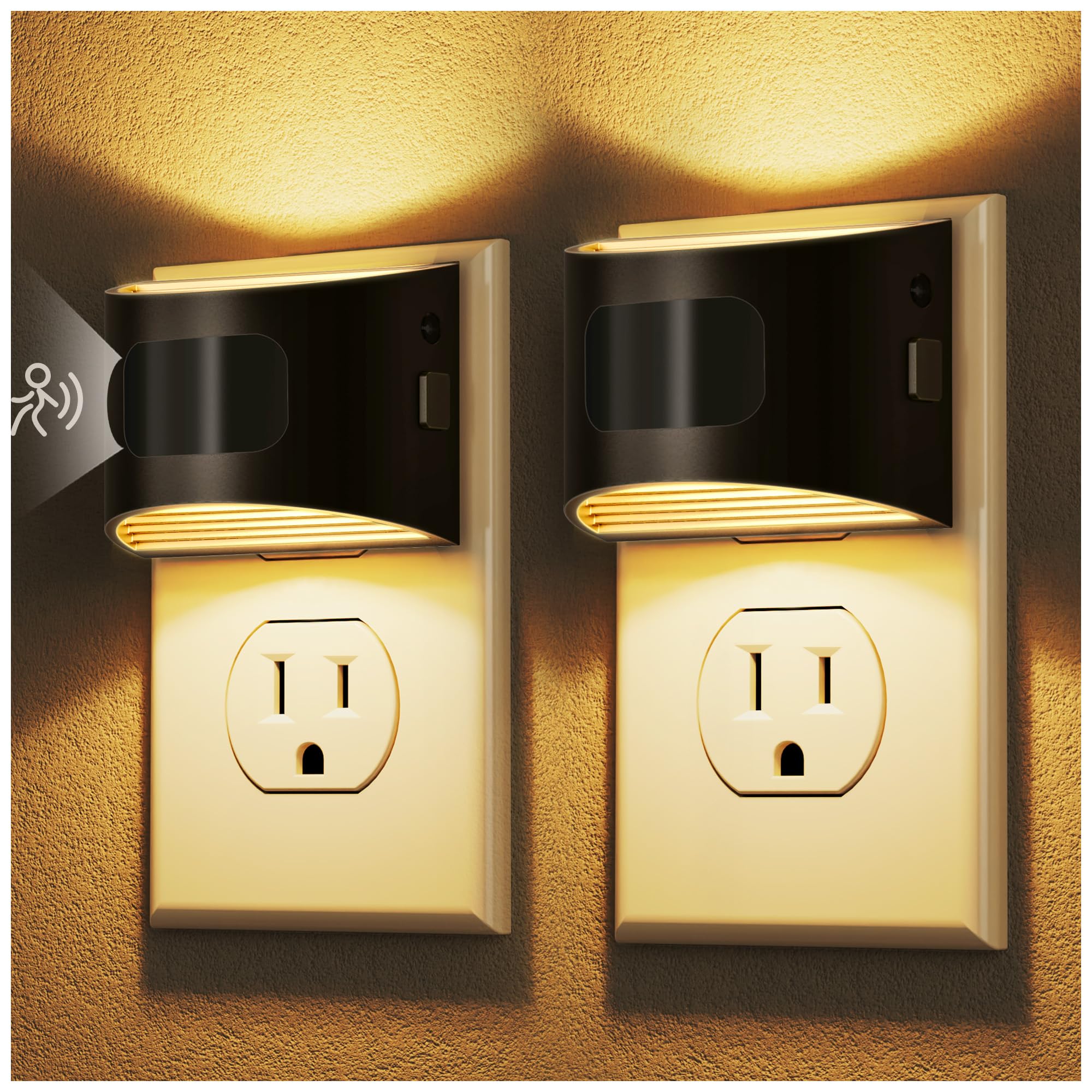 DORESshop LED night light 2-pack front view shows convenient wall-plug design for hallways.