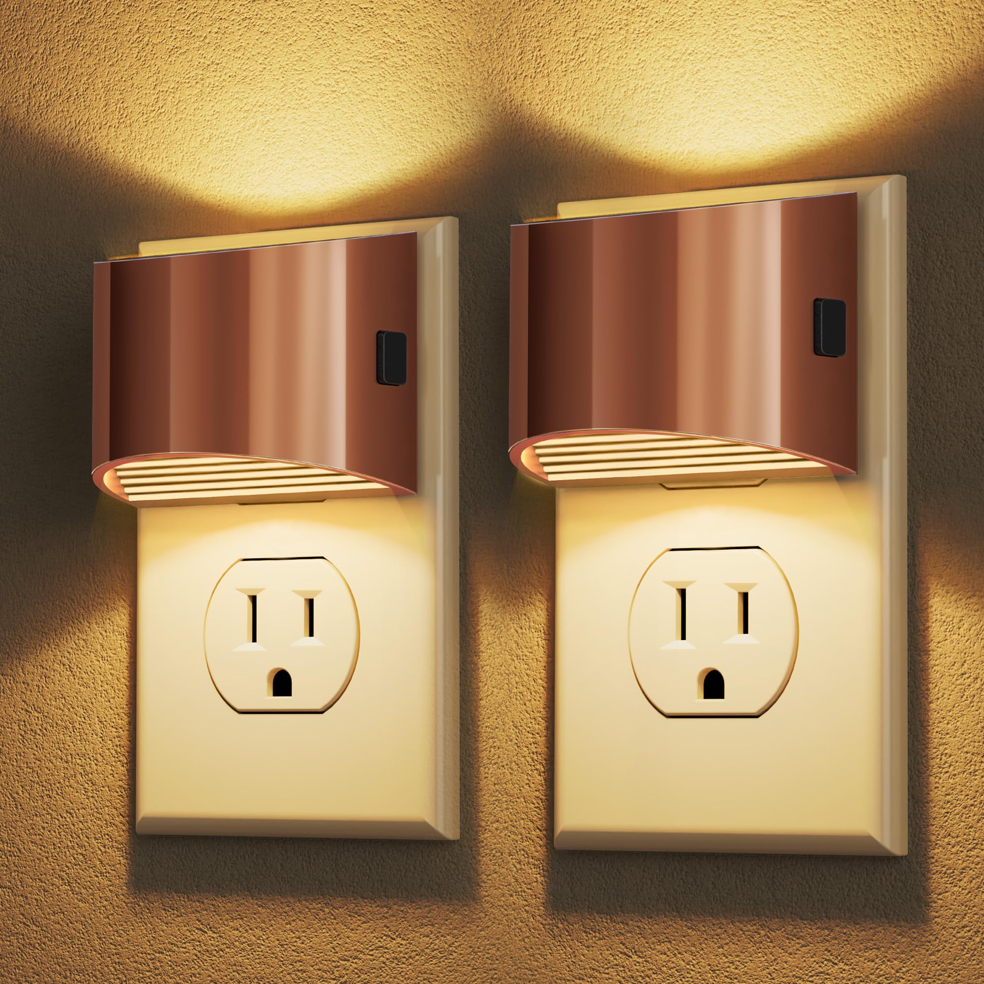 DORESshop LED night light two-pack front view showing compact plug-in design with ambient glow
