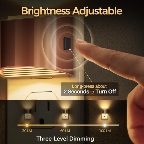 DORESshop LED night light two-pack plugged into wall outlet preserving outlet space