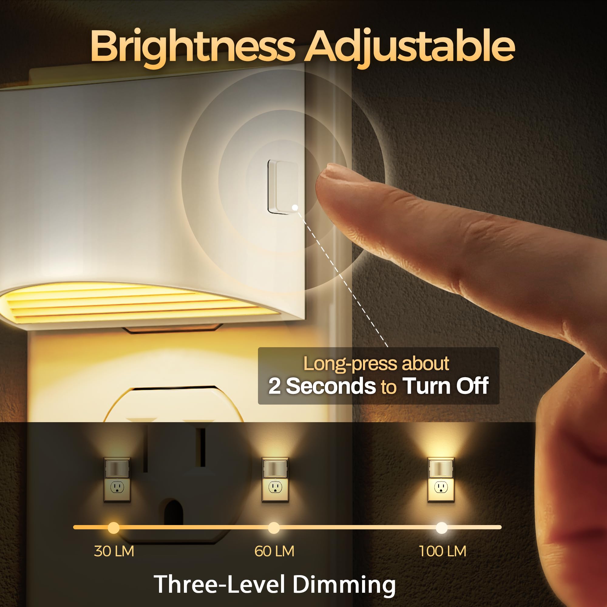 DORESshop night light shows three brightness levels for customizable illumination