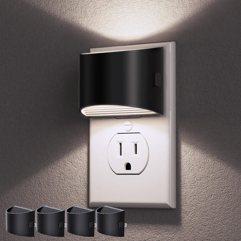 DORESshop LED night light 4-pack plugged into a wall for safe hallway lighting.