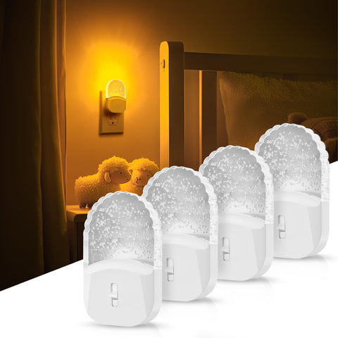 DORESshop LED night light four-pack amber glow for cozy hallway lighting