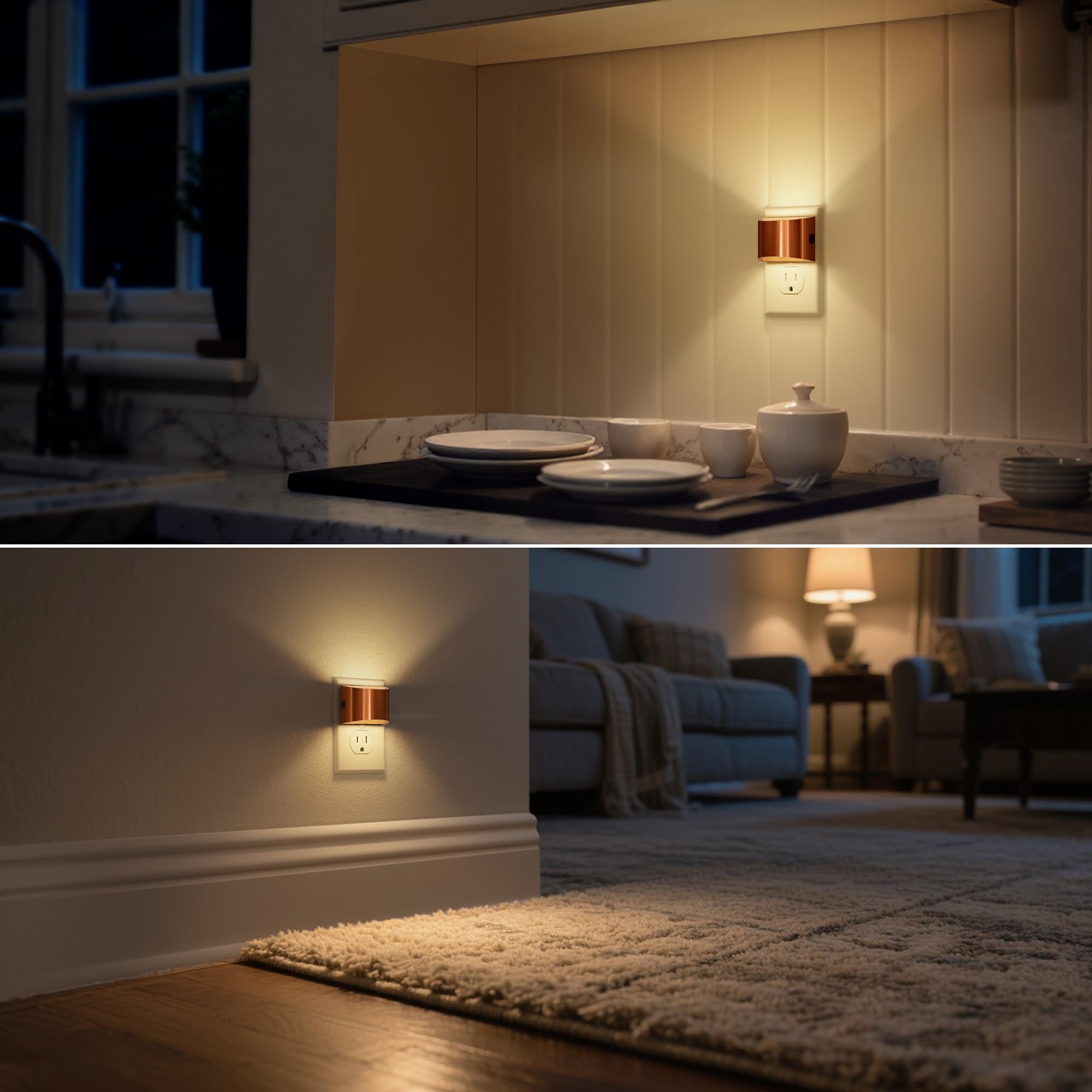DORESshop rose gold finish night light adds stylish touch to interiors