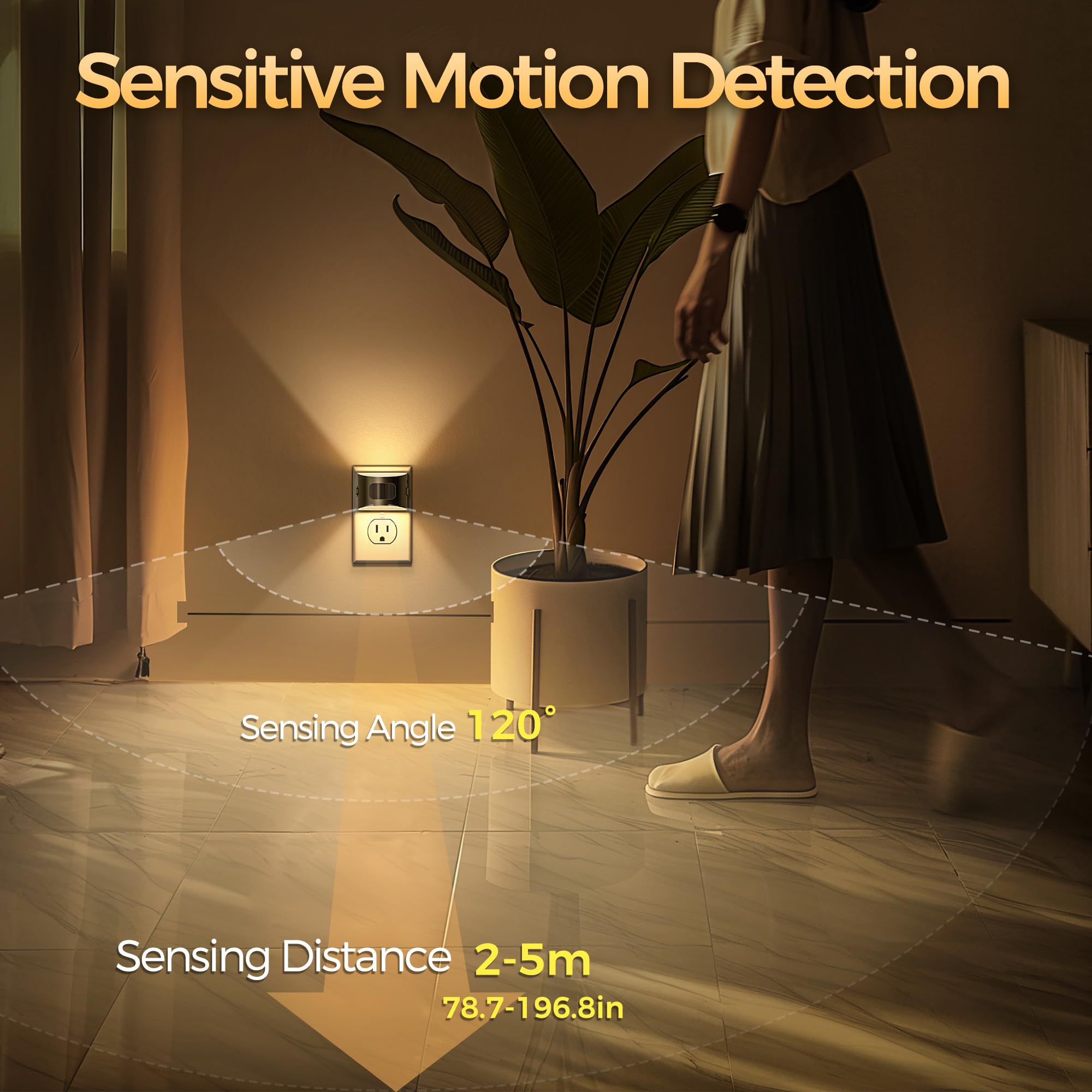 DORESshop LED night light wall-plug design saves space.