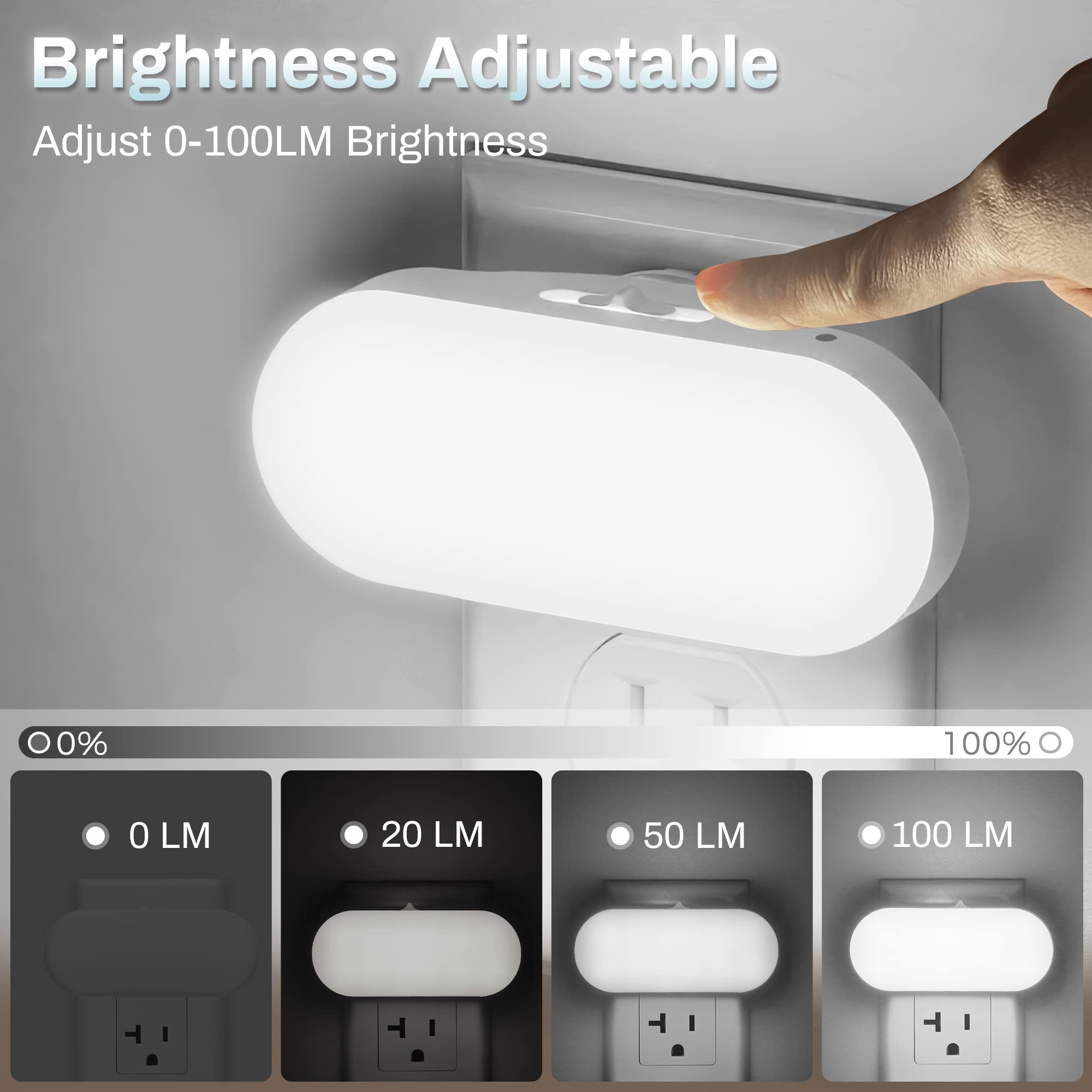 DORESshop Night Light 5000K daylight glow improves bathroom and stairs visibility.