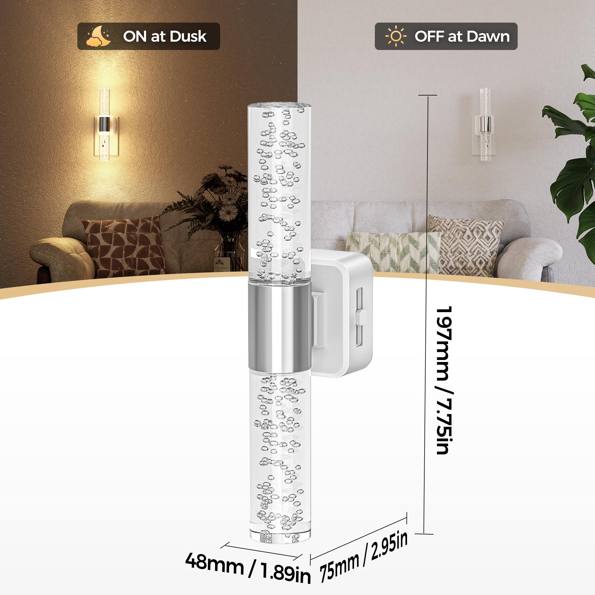 DORESshop night light with silver ring adds modern style to any room.