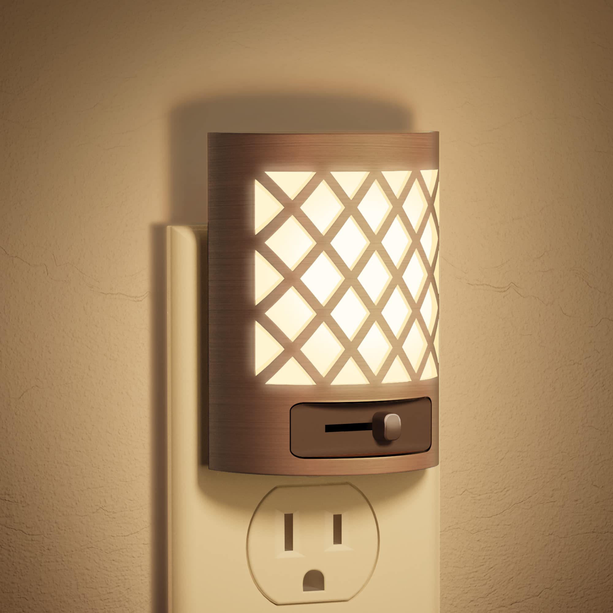 DORESshop night light wall plug 2-pack provides soft ambient glow for hallways.
