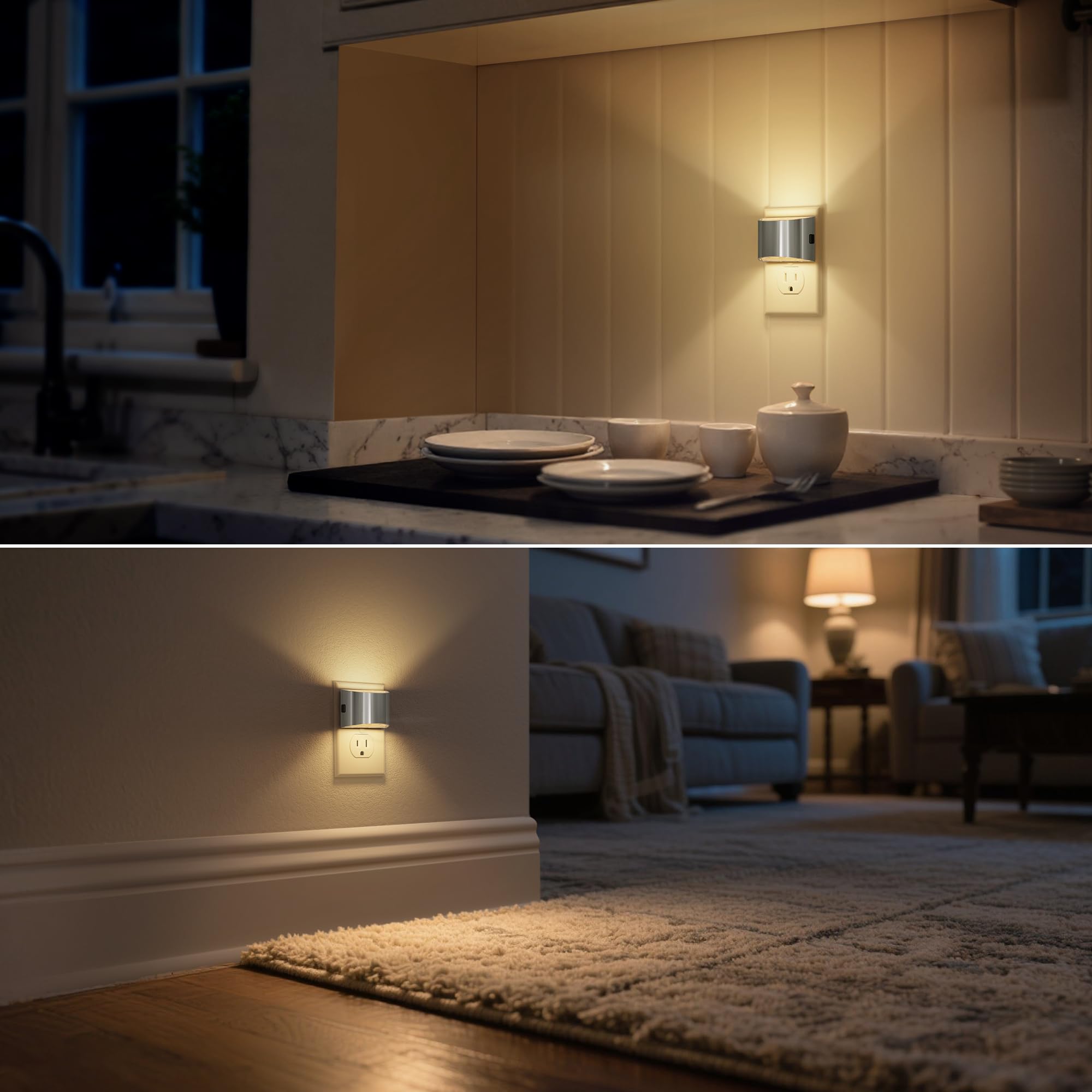DORESshop outlet-friendly night light keeps outlets accessible.
