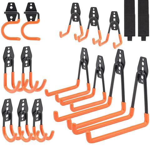 Dorisy garage hooks dual design securely hold tools and cords.