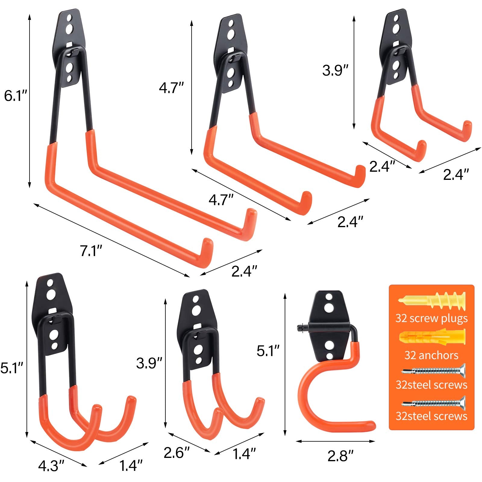 Dorisy wall hooks triple welded reinforcement supports heavy items safely.