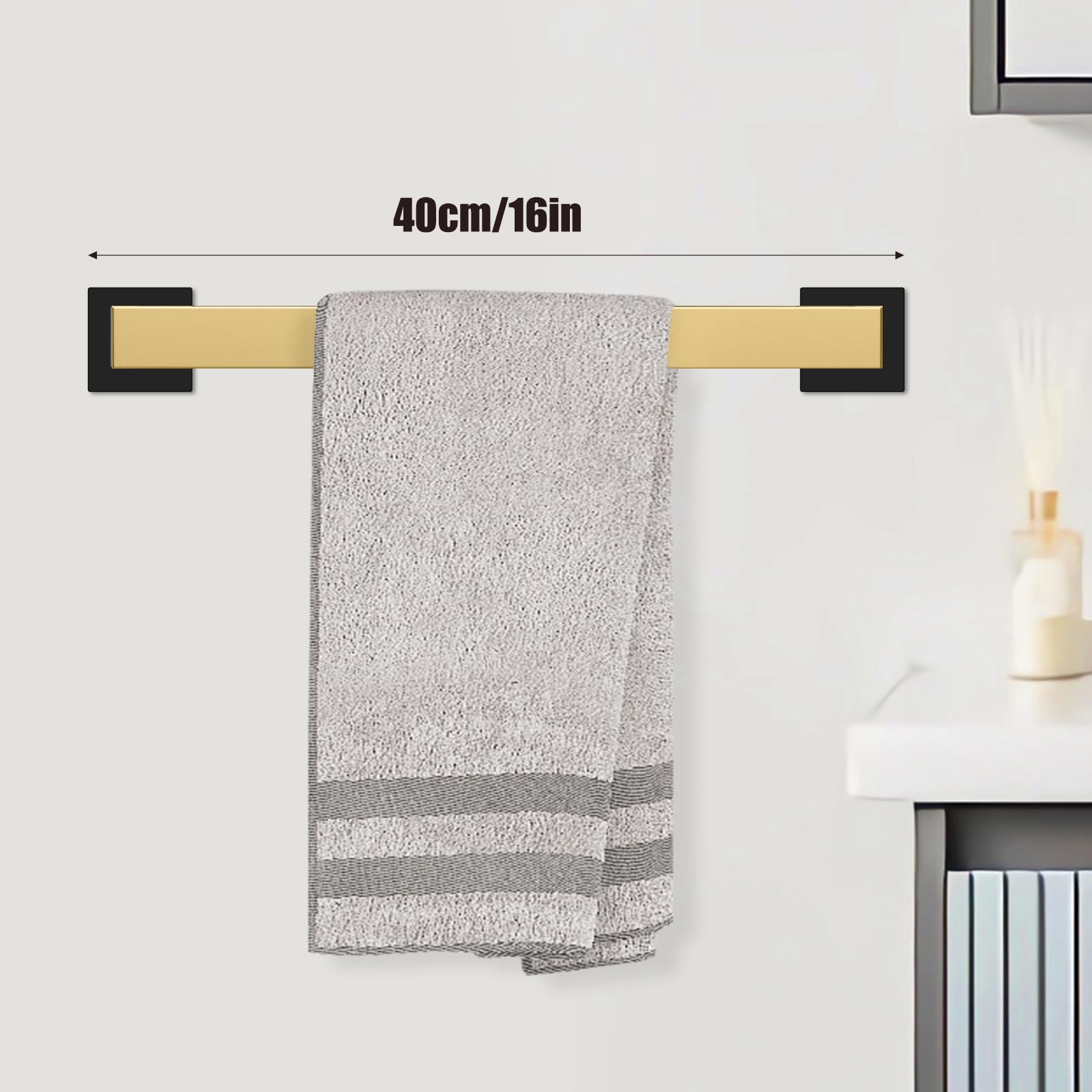 Dorudon atrox toilet paper holder in black gold, compact and sturdy for organized bathrooms.