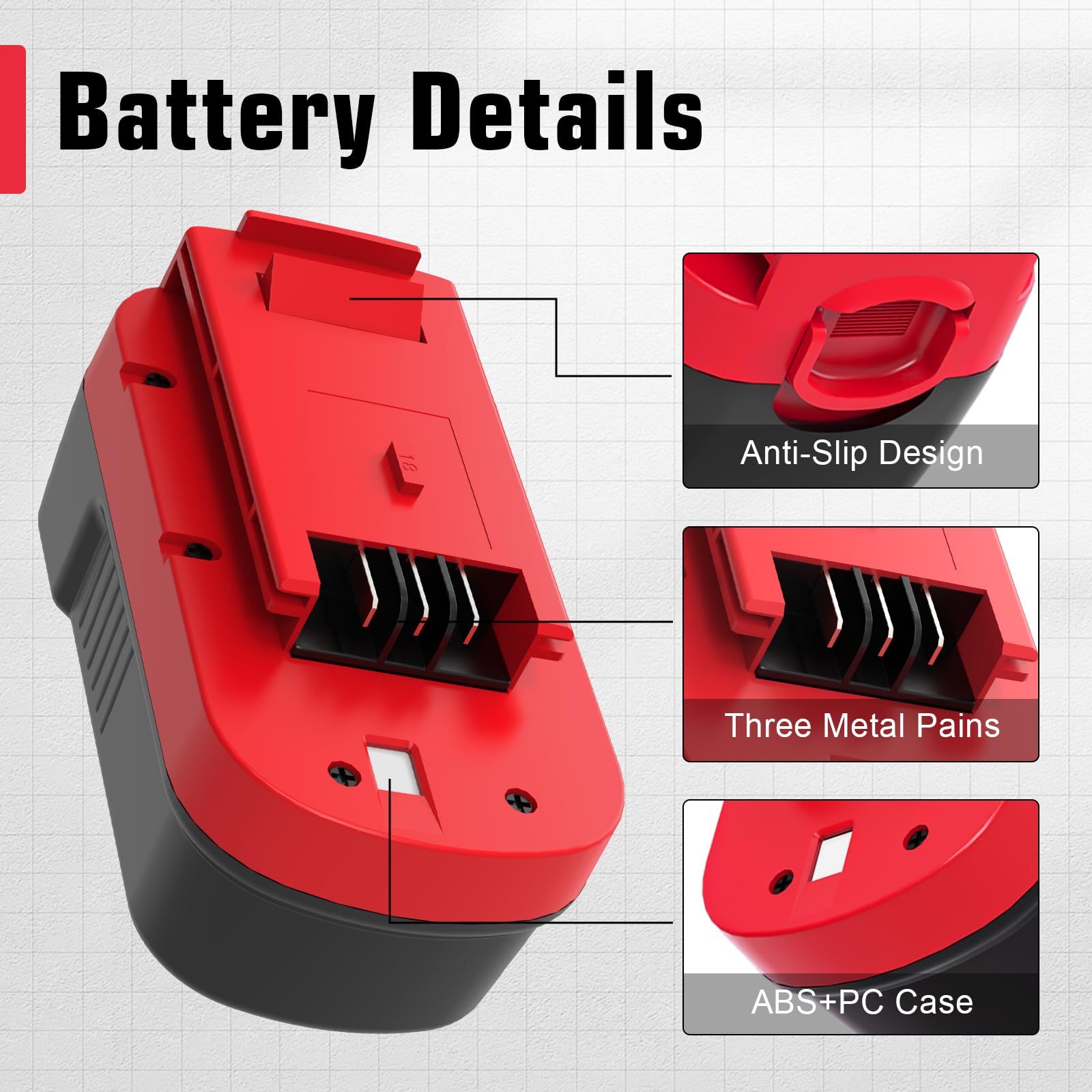 Dosctt HPB18 battery compatible with NST1810 and NHT518 tools