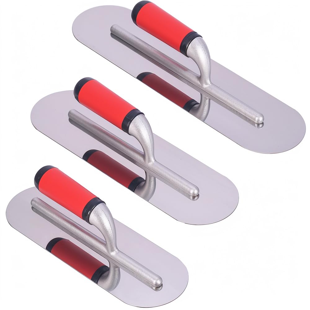 DOSUNPRO TOOLS 3pc aluminum pool trowel set 12x4 blade for smooth concrete finishing
