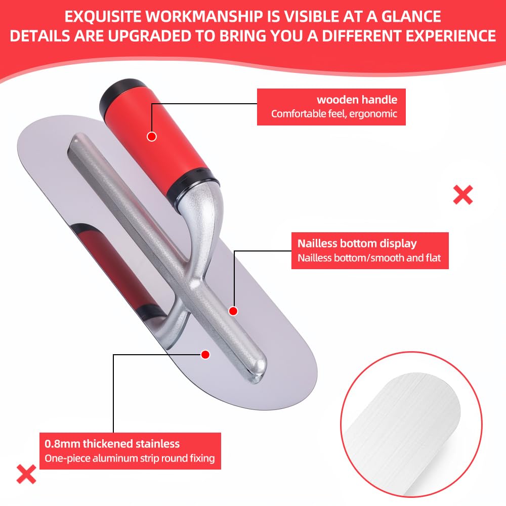 DOSUNPRO TOOLS 3pc aluminum pool trowel set 14x4 blade ideal for plaster leveling
