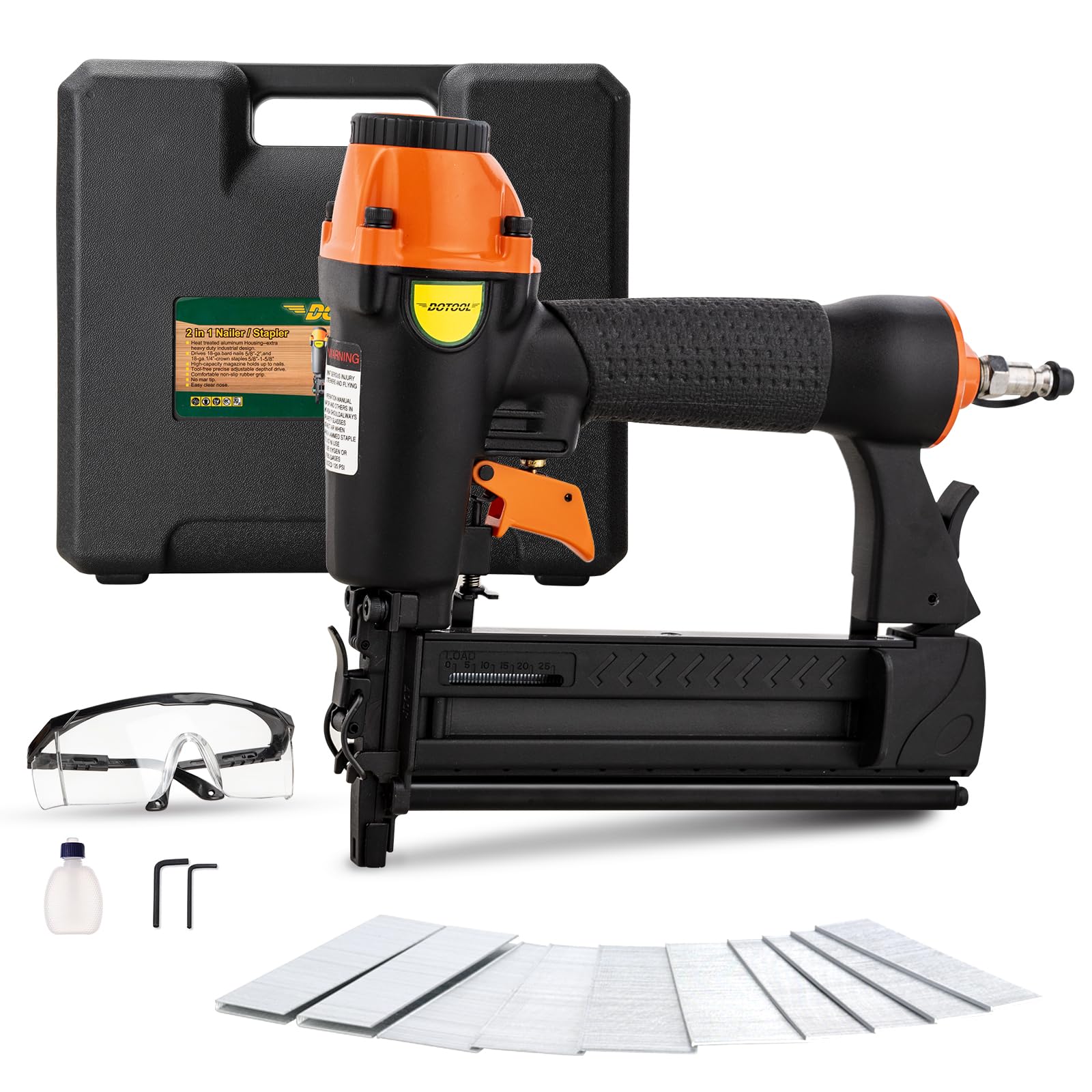 Dotool pneumatic brad nailer 18 gauge in action for precise trims.