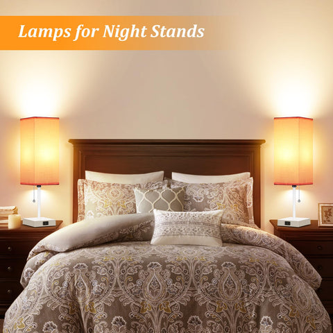 Dott Arts nightstand setup shows compact, stylish lighting.