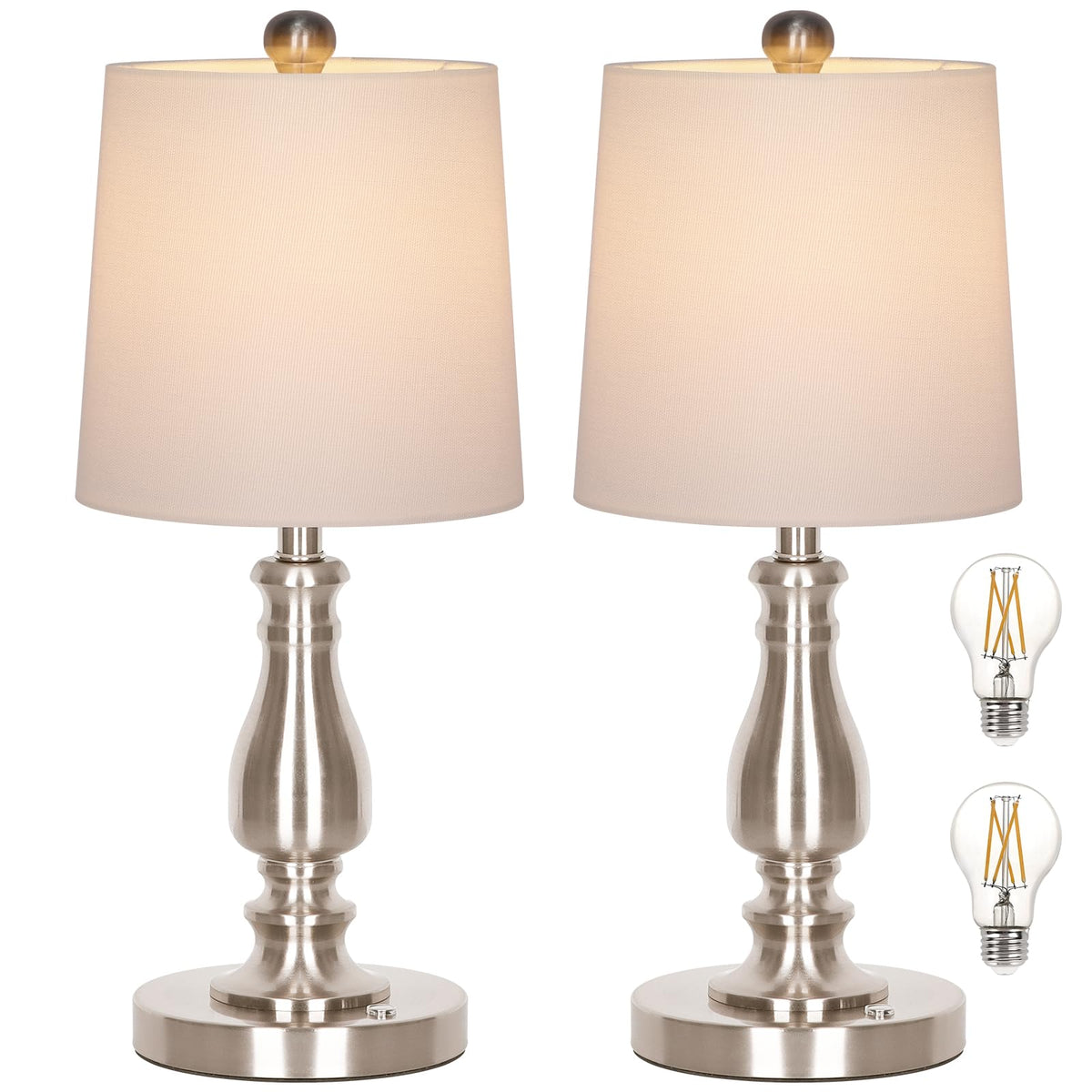 Dott Arts cordless lamp base close-up showing compact design for nightstands and desks