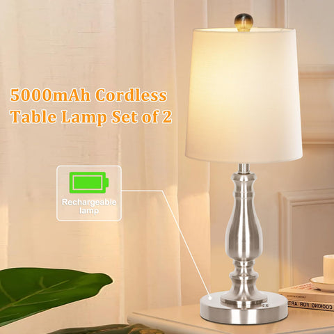 Dott Arts cordless lamp shade close-up highlighting modern fabric finish and glow