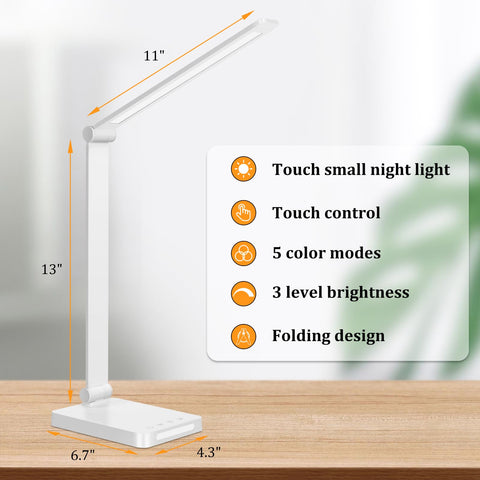 Dott Arts LED desk lamp folded compact design for portable setup.