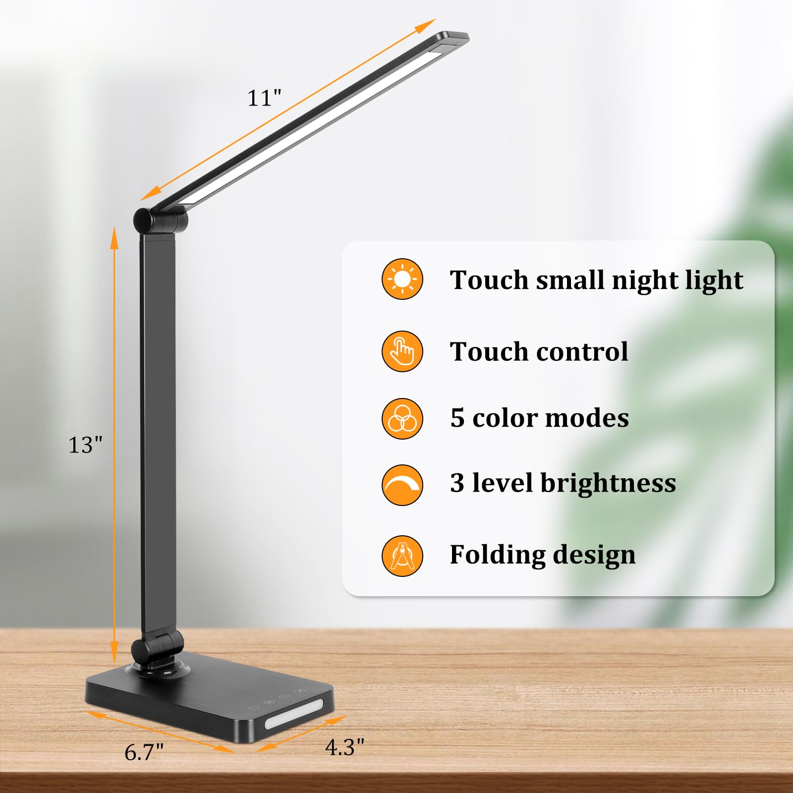 Dott Arts LED lamp includes warm night light for cozy bedside reading