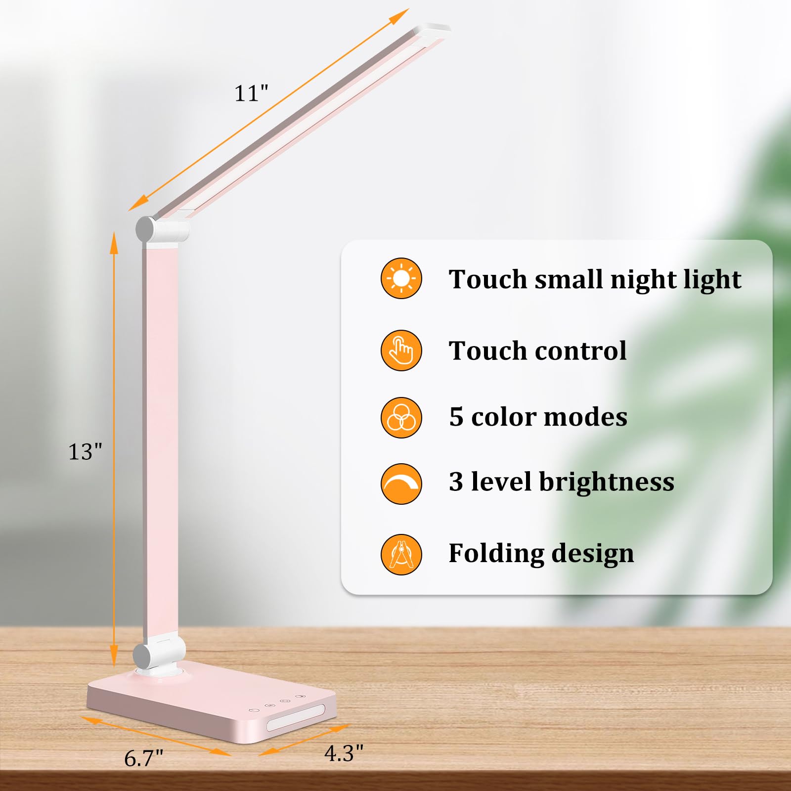 Dott Arts pink LED desk lamp ambient night light for cozy evenings.