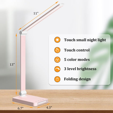 Dott Arts pink LED desk lamp ambient night light for cozy evenings.