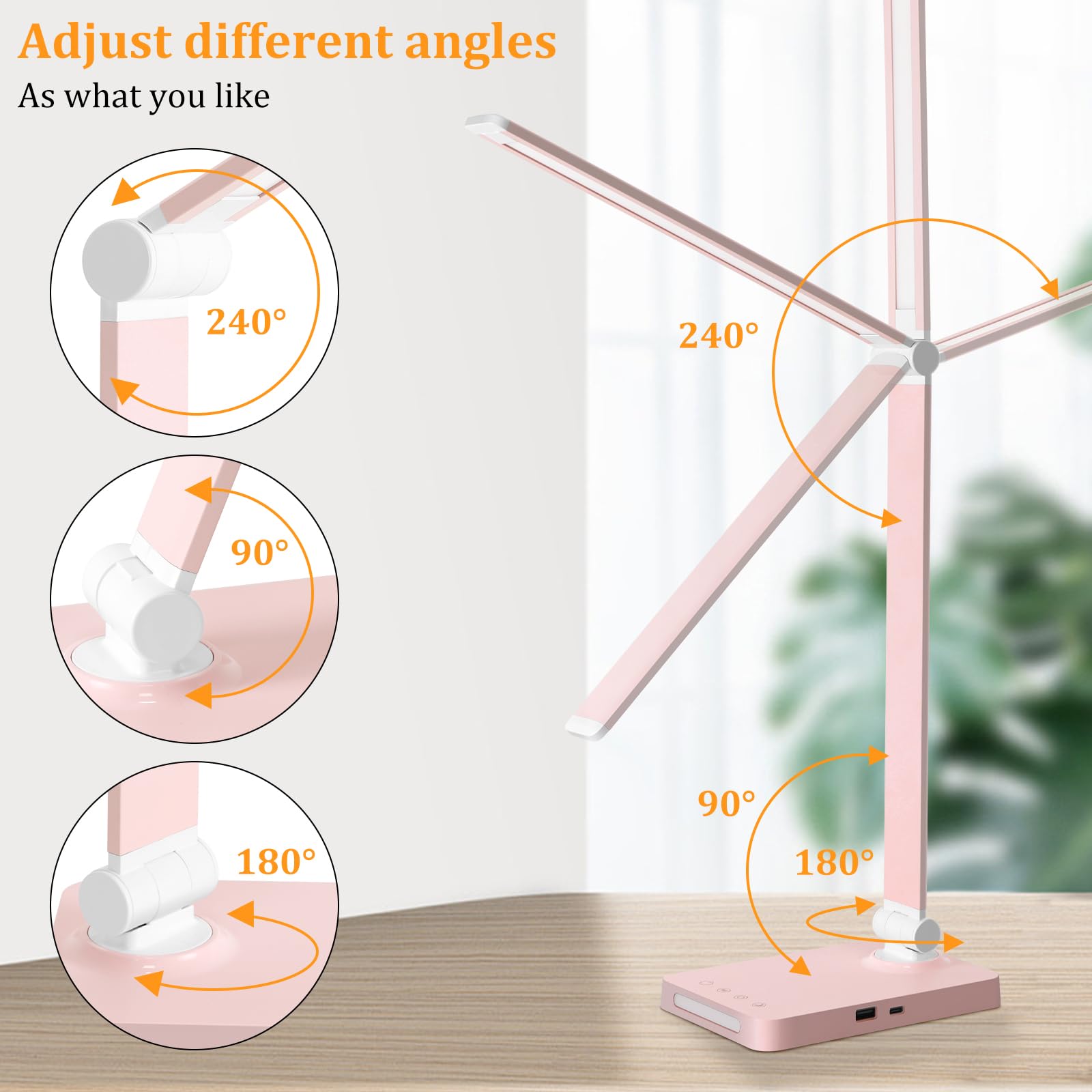 Dott Arts pink bedside-study lamp offering soft light for reading and tasks.