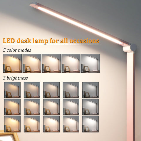 Dott Arts pink LED desk lamp foldable arm for compact storage.