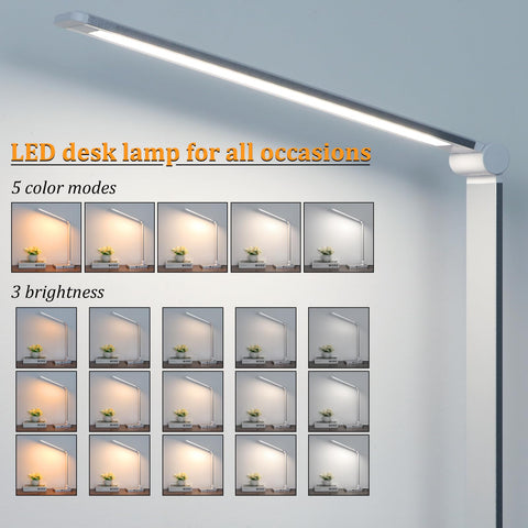 Dott Arts LED desk lamp with touch control for quick, precise dimming and color changes.