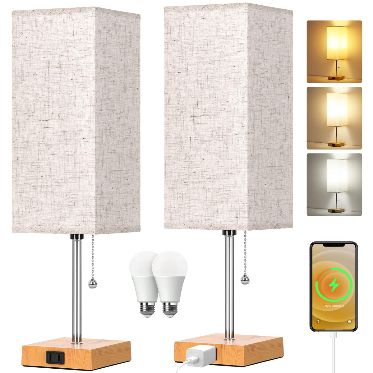 Dott Arts table lamp with three color modes for warm to daylight ambiance.