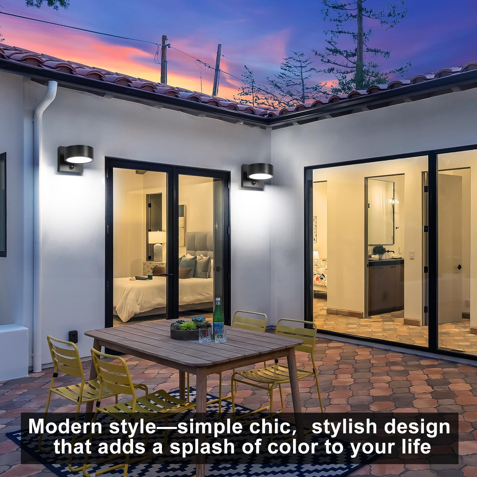 Anti-rust coating visible on Double Century exterior wall sconce