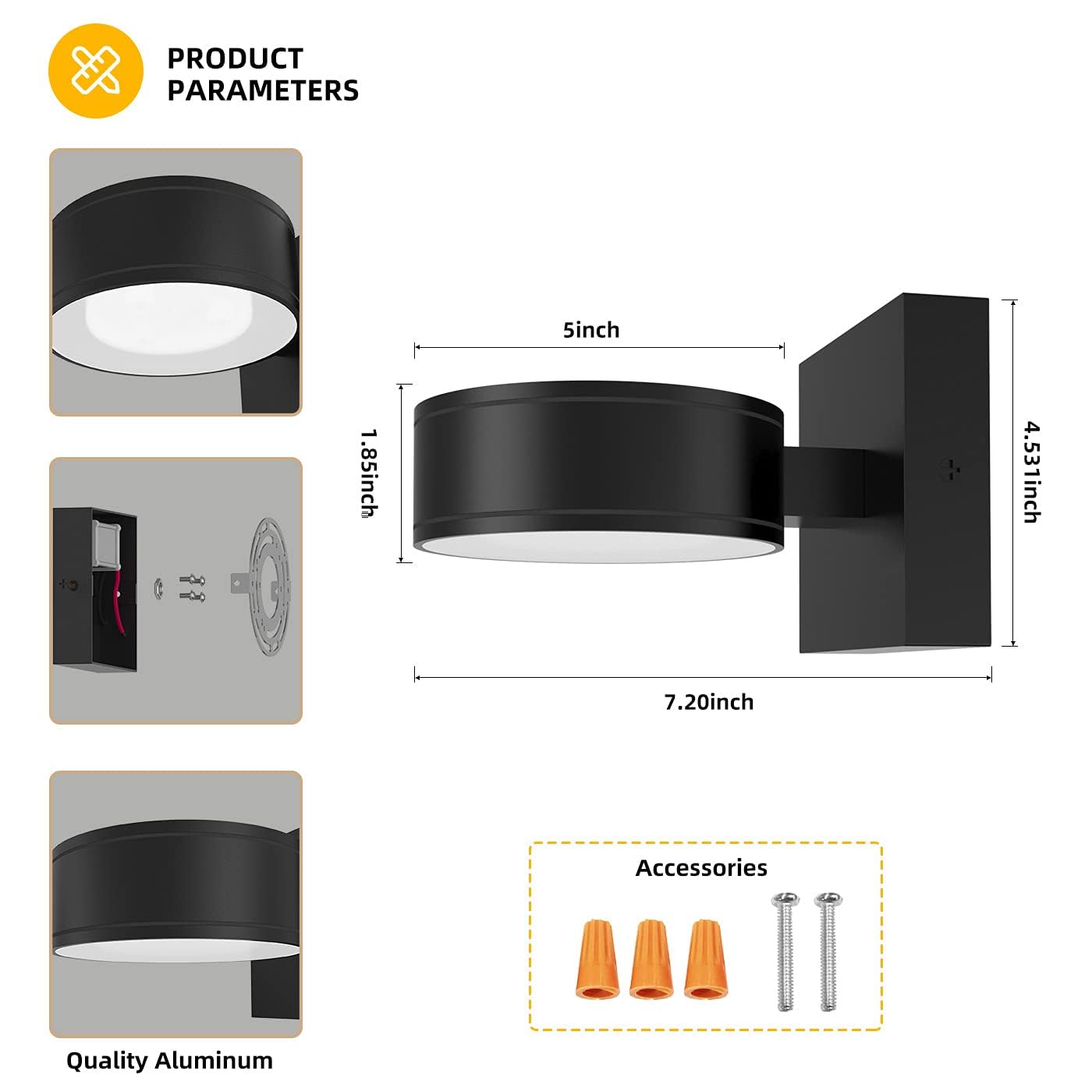 Double Century easy-install porch light simplifies mounting and wiring.