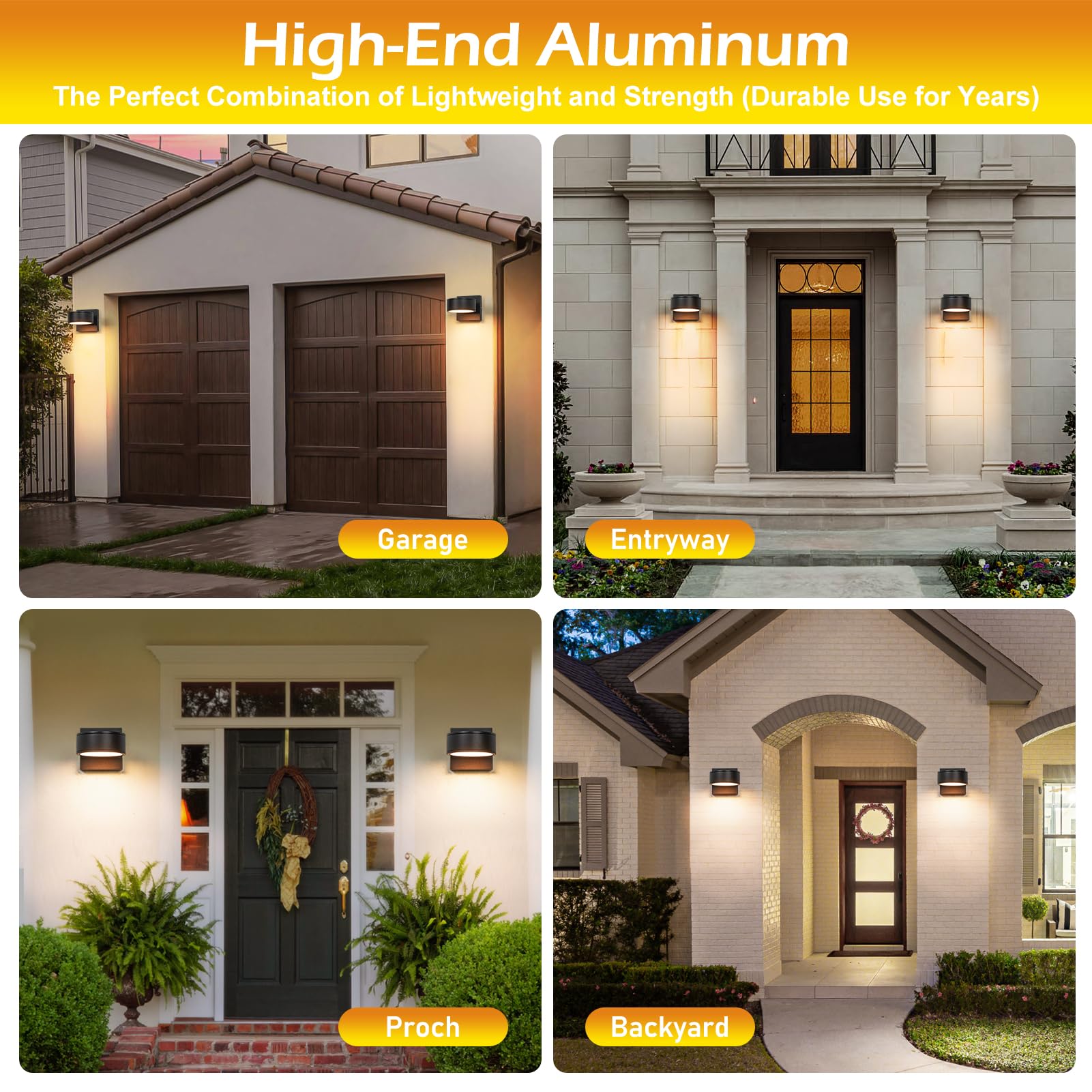 Double Century energy-saving porch light helps reduce electricity costs.