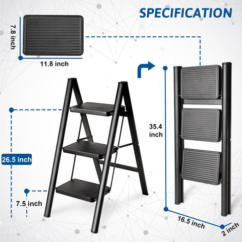 Double Elite lightweight ladder at 10 lbs for easy transport.