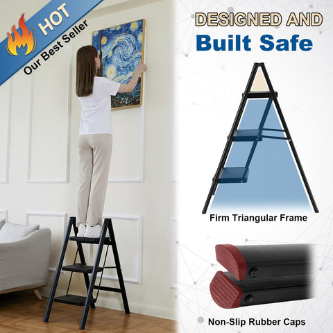 Double Elite sturdy steel alloy construction provides durable support for tall tasks.