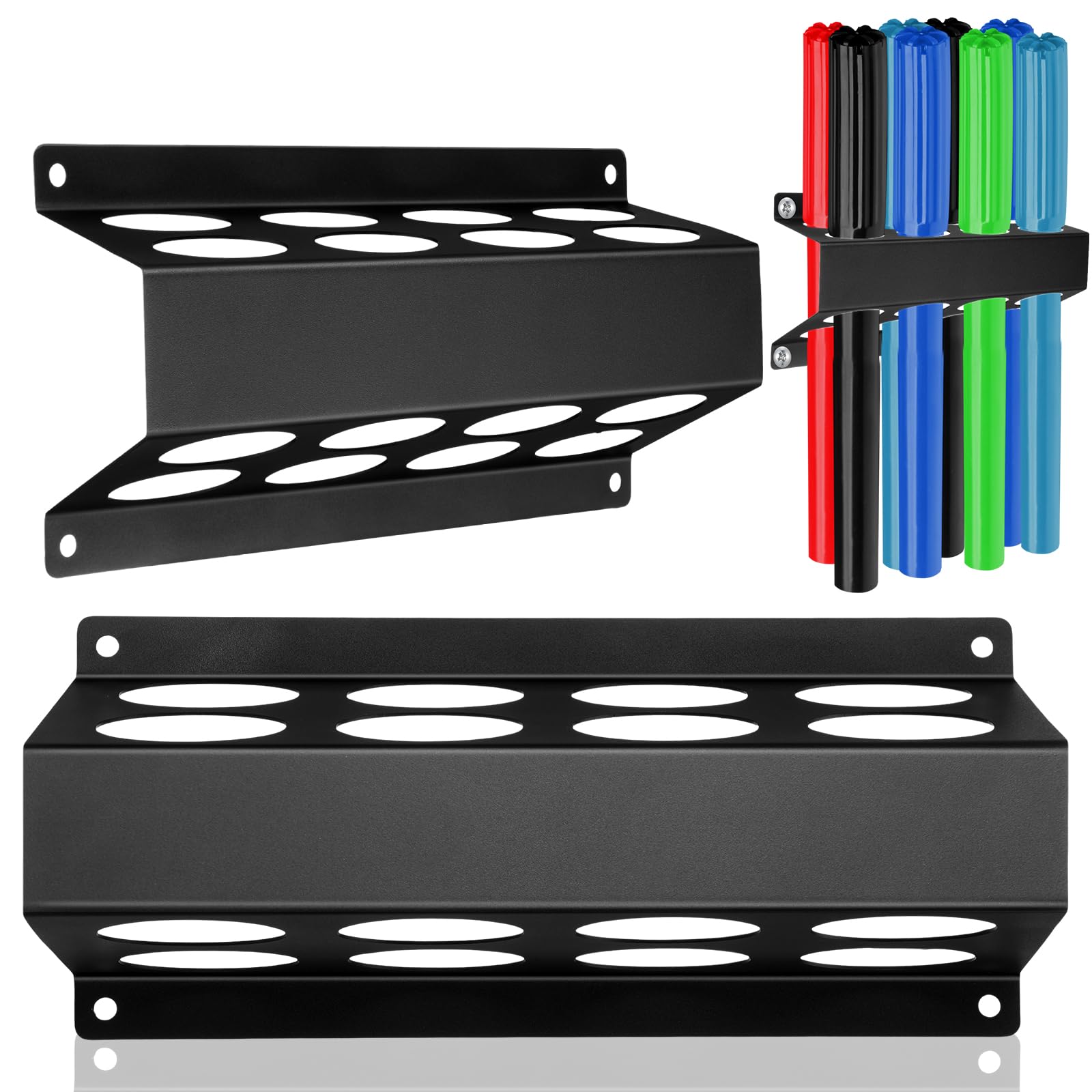 DoubleFill 8-slot TIG rod holder mounted on wall for easy access.