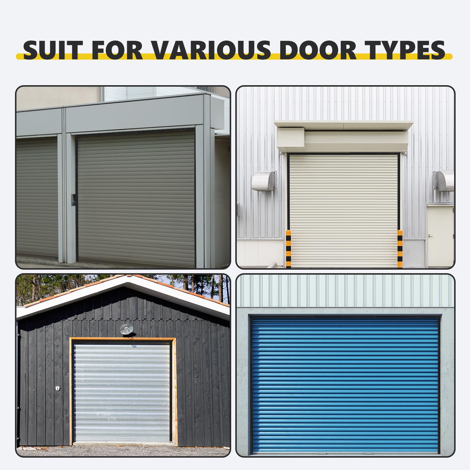 DoubleFill warehouse roll-up door seal ready for heavy-duty use.