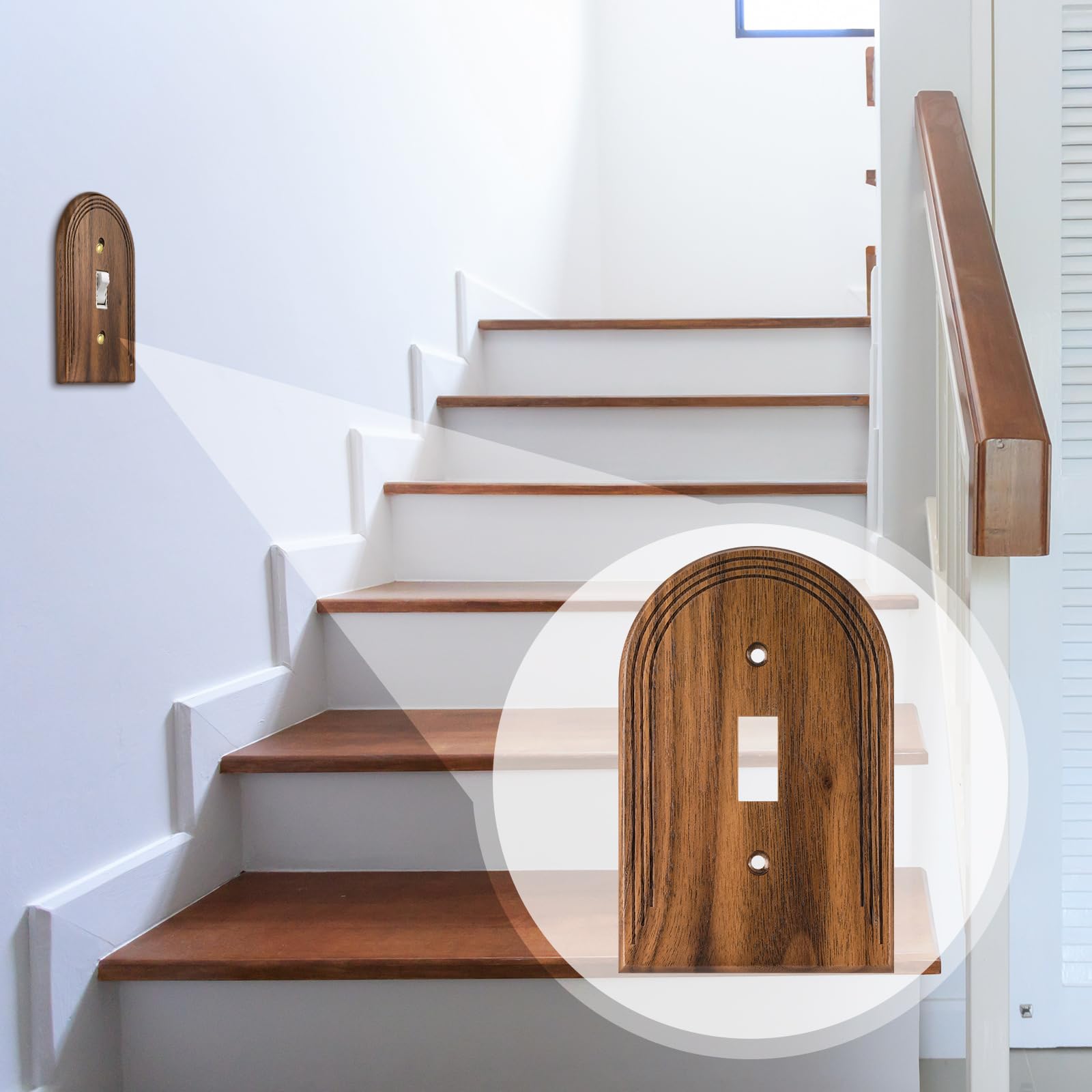 DoubleFill walnut wall plate complements warm tones like gray brown