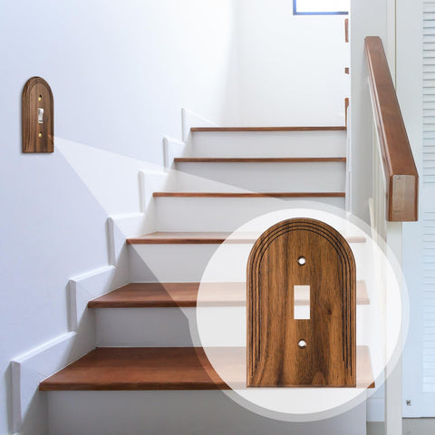 DoubleFill walnut wall plate complements warm tones like gray brown