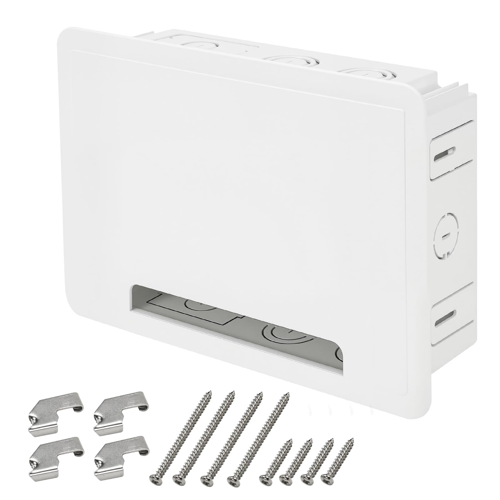 doufuhua 9in wall recessed tv enclosure cable management keeps cords hidden behind your mounted TV