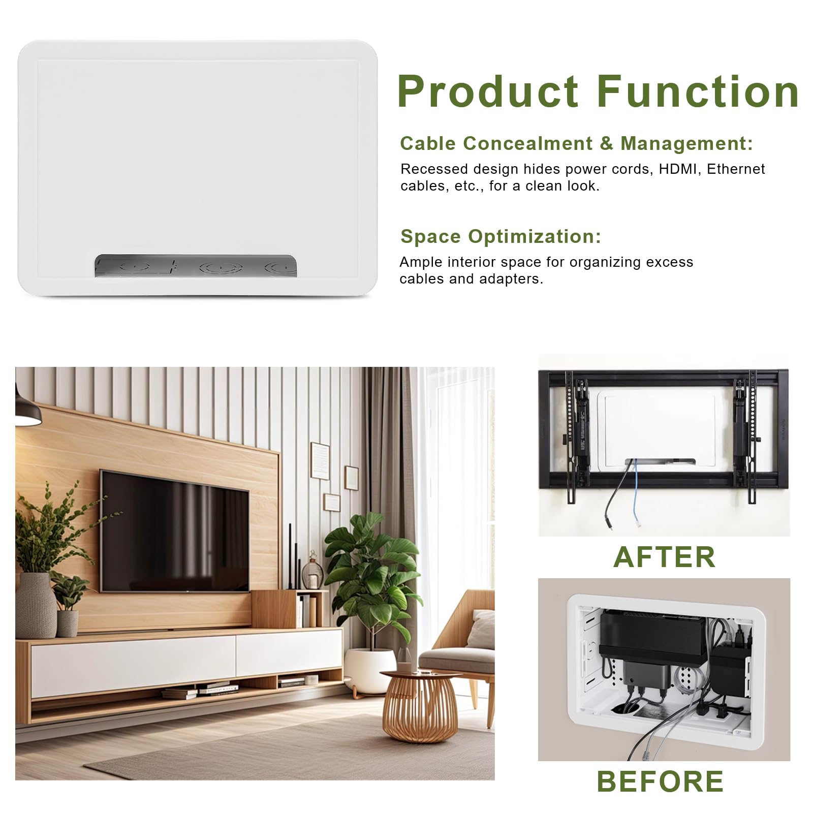 doufuhua tv enclosure compatible with Roku and One Connect Mini enables seamless device integration