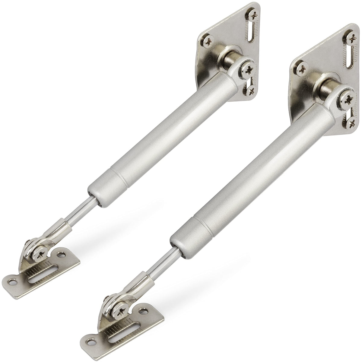 Douper 100N gas spring hinge on a cabinet drop leaf showing controlled closure.